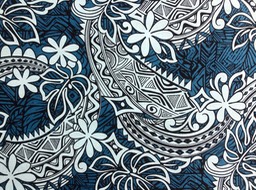 N786 Petrol Printed Cotton width 112-114 cm