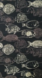N822 Black Discharge Print Microfibre Width 150cm STOCK