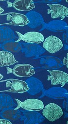 N822 Royal Discharge Print Microfibre Width 150cm STOCK