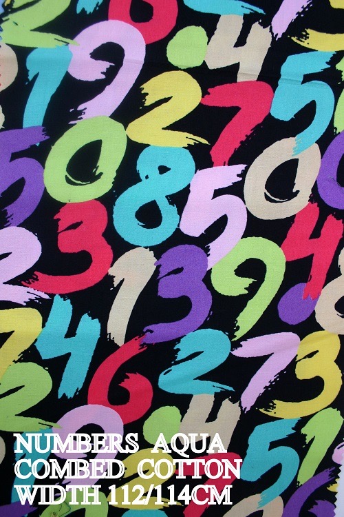 NUMBERS AQUA COTTON