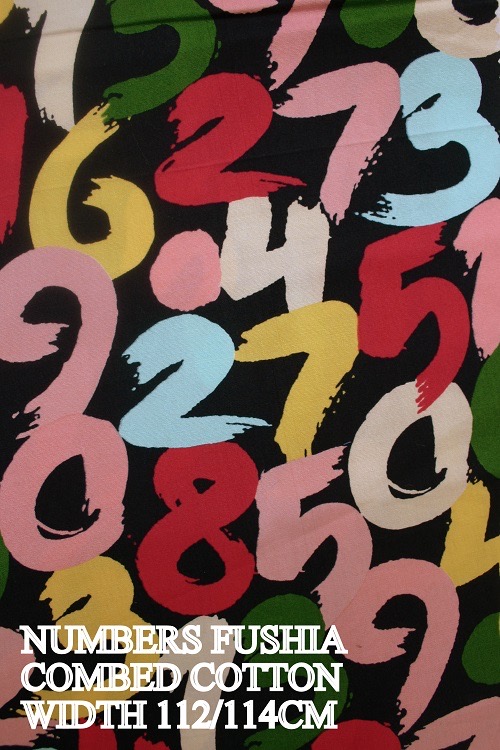 NUMBERS FUSHIA COTTON